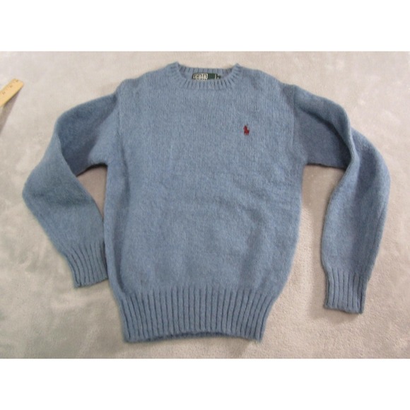 Vintage Polo Ralph Lauren Sweater Mens Small Wool Red Pony Crewneck Classic 90s - Picture 1 of 8